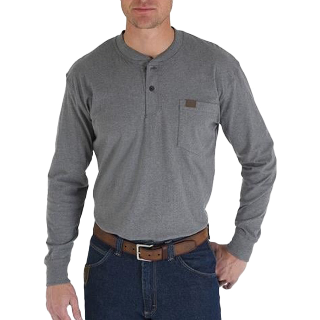 Wrangler RIGGS Workwear Henley Solide à Manches Longues pour Homme