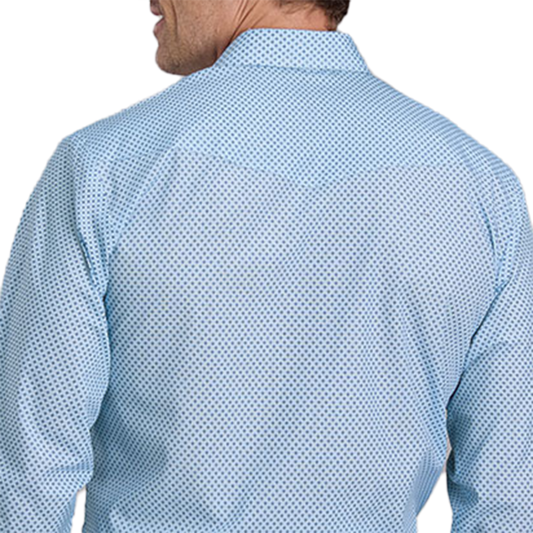 Roper Men's Tonal Geometric Long Sleeve Snap Shirt