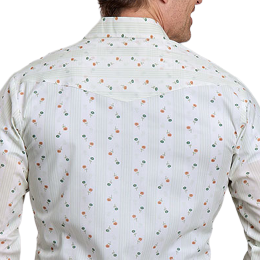 Roper Men's Floral Printed Long Sleeve Snap Shirt
