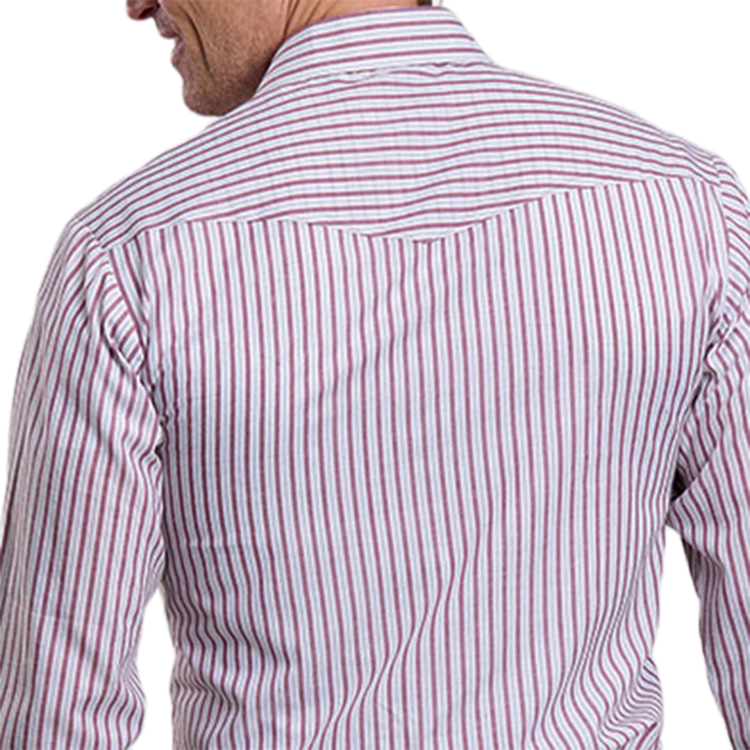 Roper Men's Stripe Printed Long Sleeve Snap Shirt
