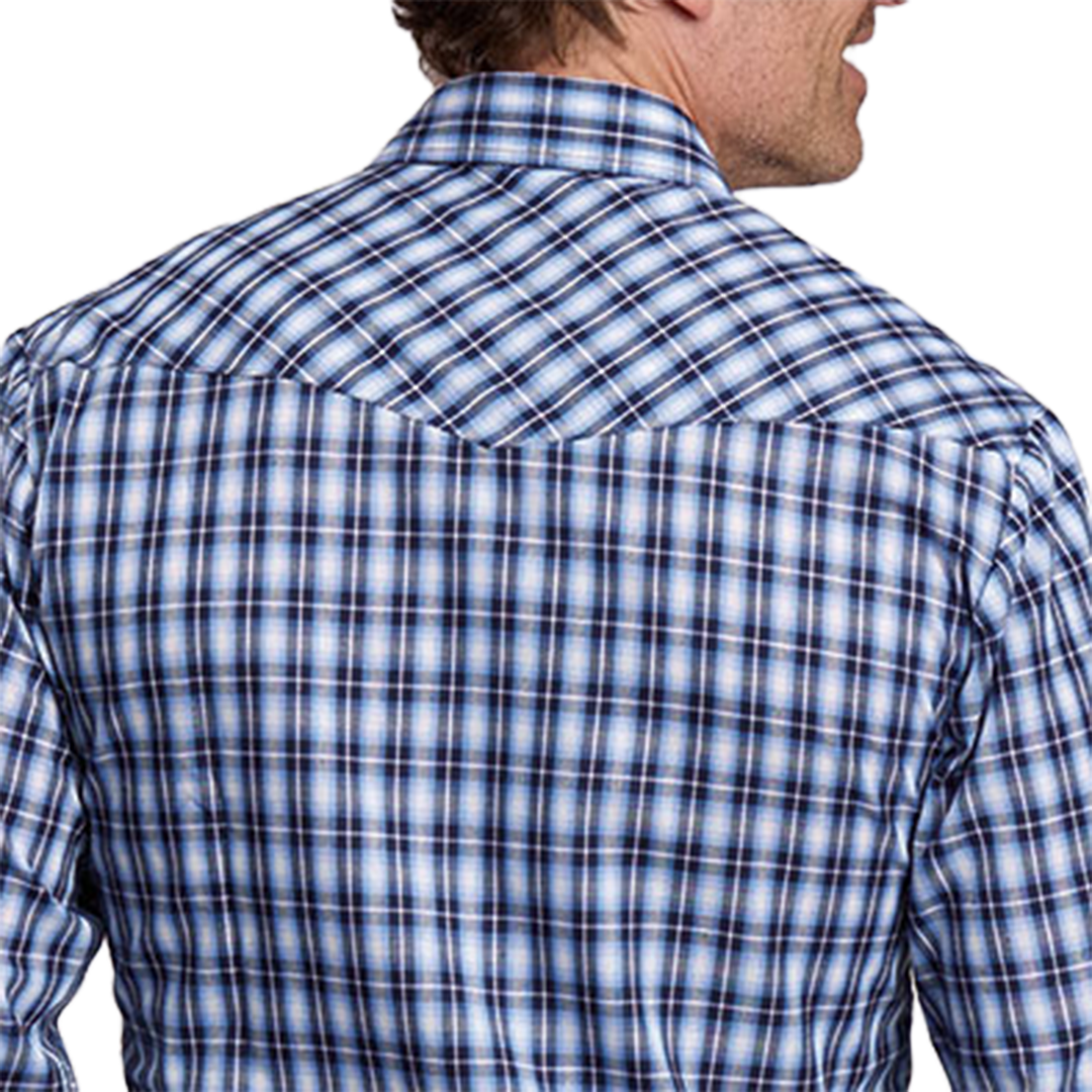 Roper Men's Plaid Printed Long Sleeve Snap Shirt