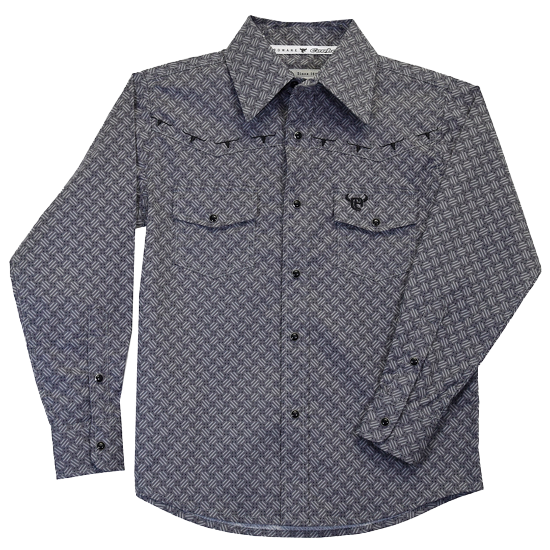 Chemise à boutons-pression à imprimé géométrique Cowboy Hardware pour garçons