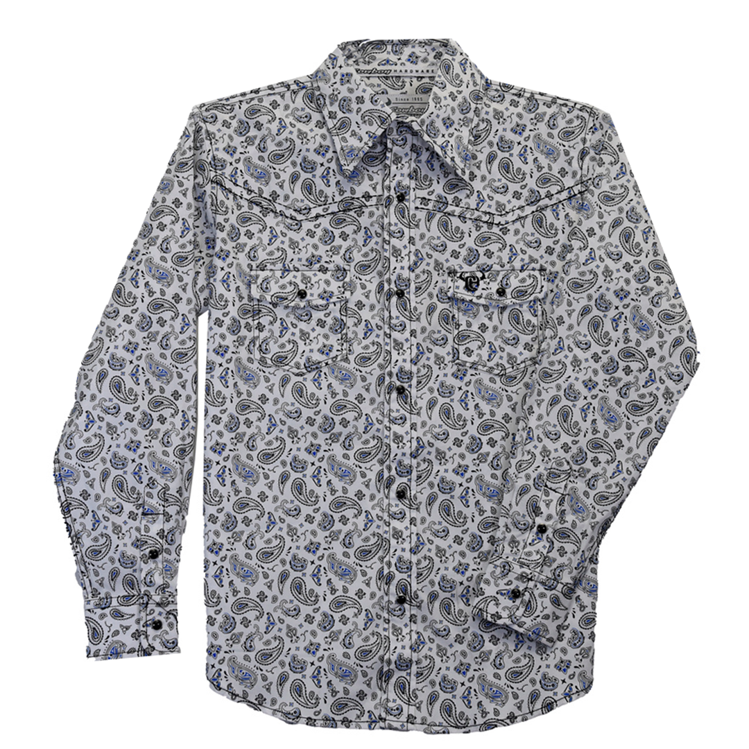 Chemise à boutons-pression imprimée cachemire Cowboy Hardware pour garçons