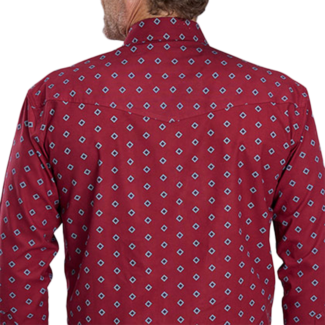 Roper Men's Amarillo Collection Diamond Print Long Sleeve Snap Shirt
