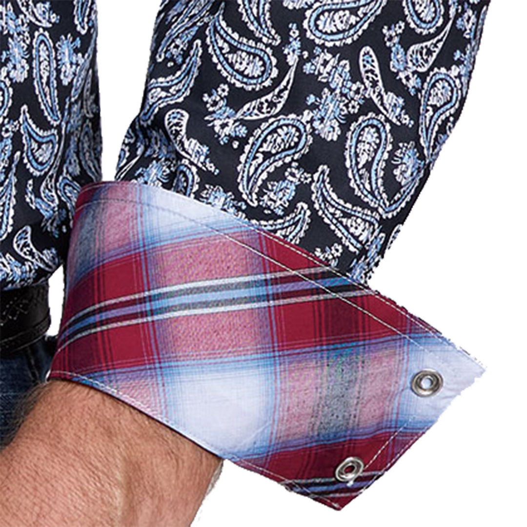 Roper Men's Amarillo Collection Paisley Printed Long Sleeve Snap Shirt