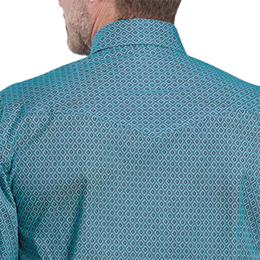Roper Men's Amarillo Collection Aztec Diamond Printed Long Sleeve Snap Shirt