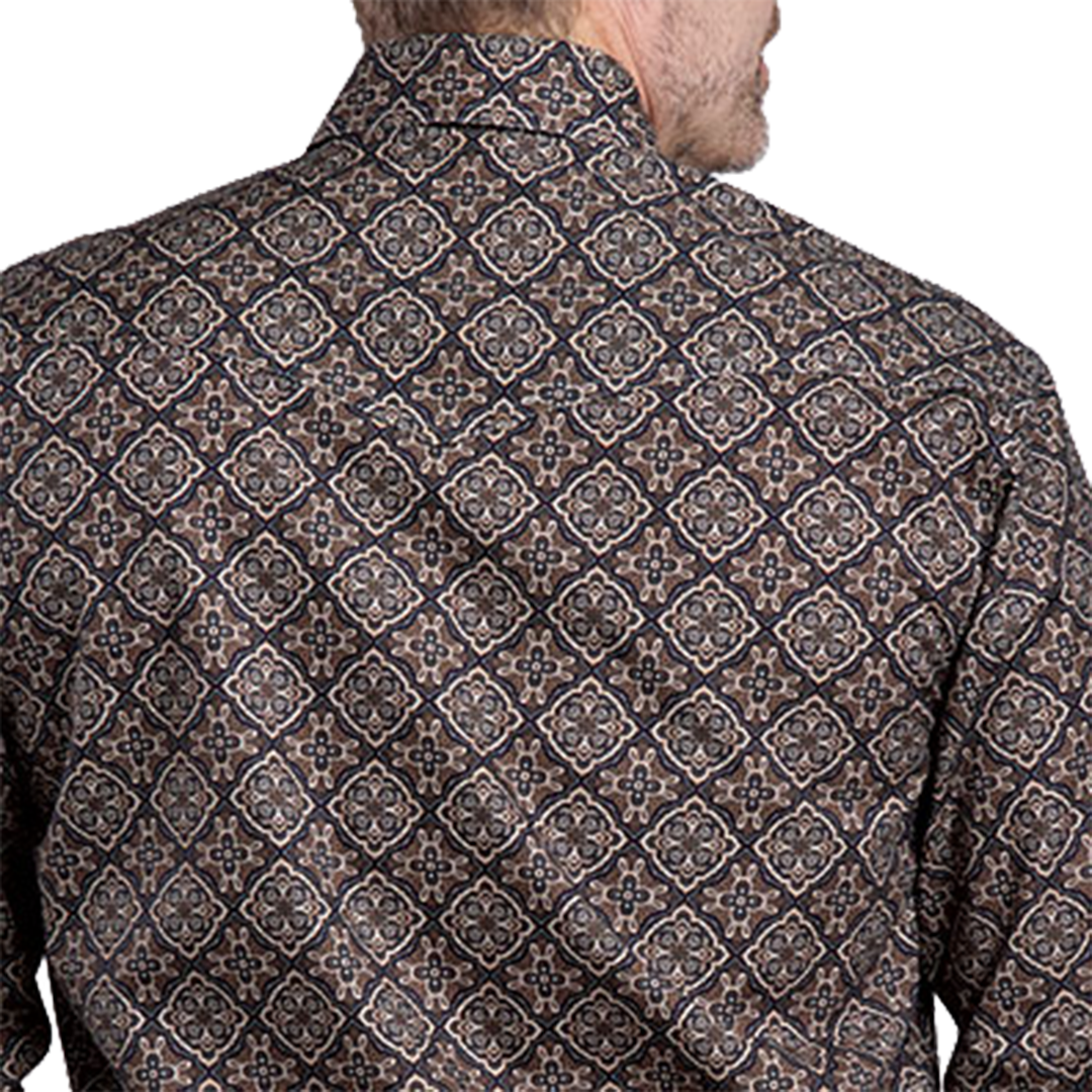Roper Men's Amarillo Collection Medallion Printed Long Sleeve Snap Shirt