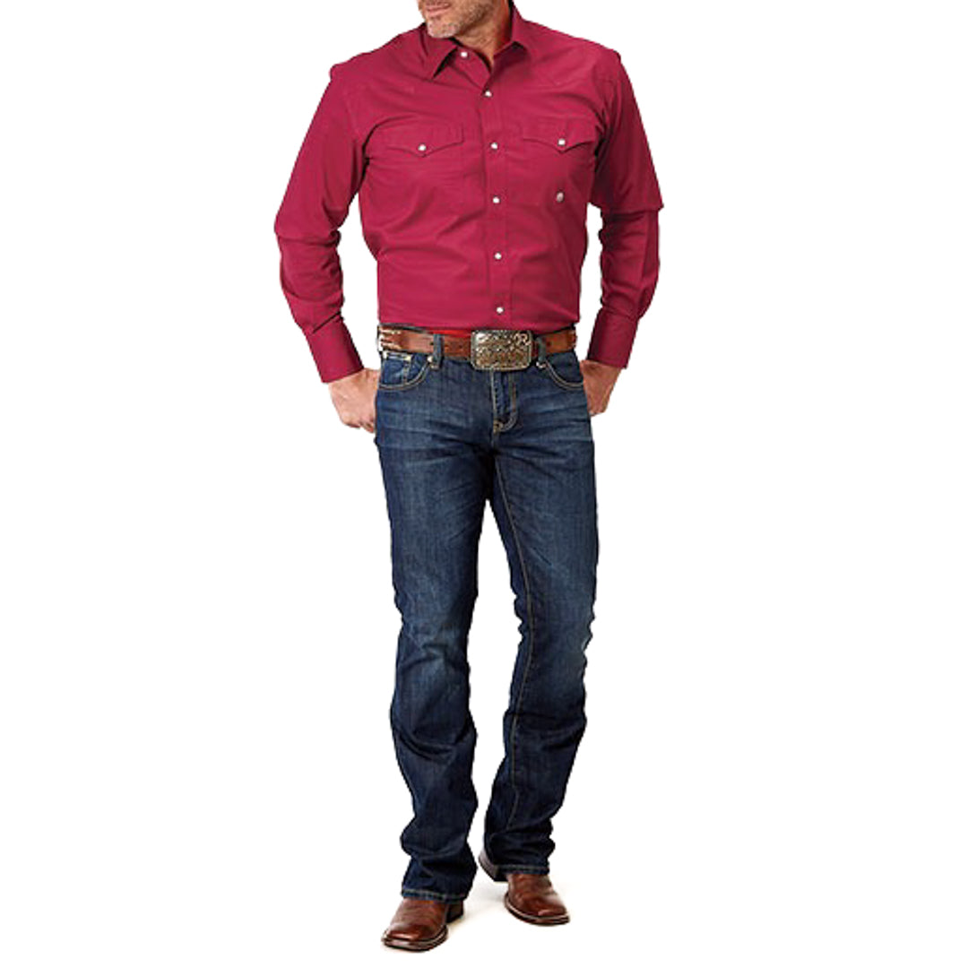 Chemise à pression extensible Amarillo rouge pour homme Roper