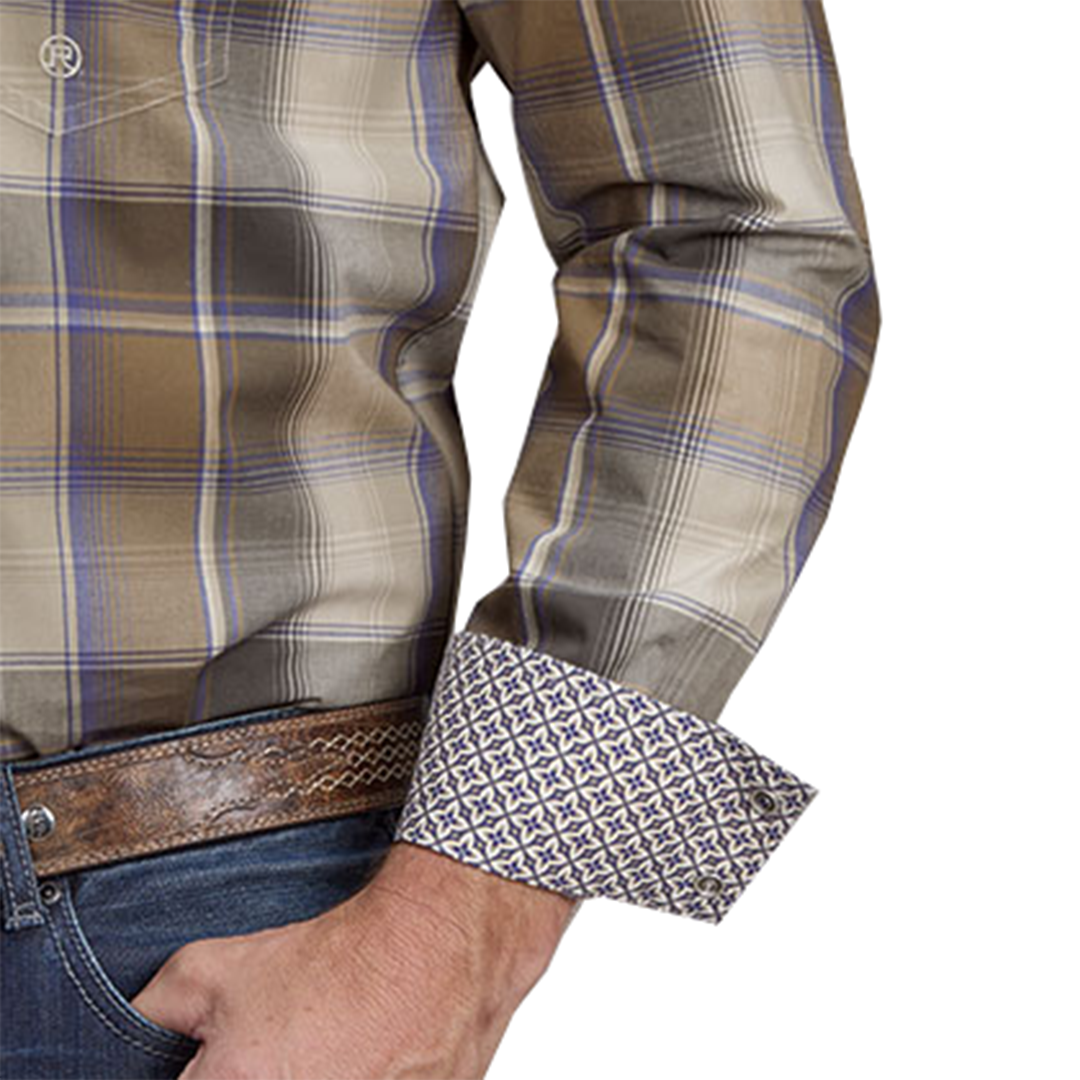 Chemise à manches longues et boutons-pression Mirage Plaid pour homme Collection Amarillo de Roper