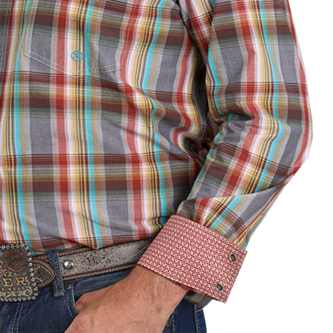 Roper Men's Amarillo Collection Plaid Long Sleeve Snap Shirt