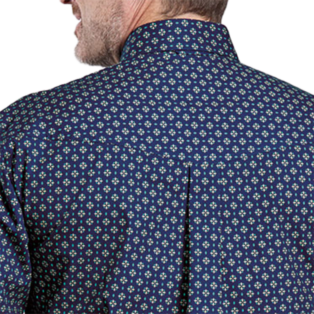 Chemise boutonnée à manches longues imprimé intégral pour homme Collection Amarillo Roper