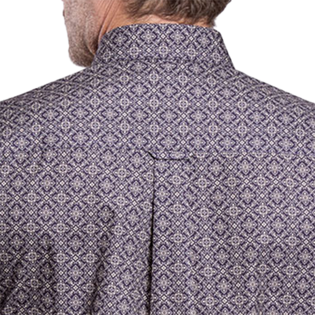 Chemise boutonnée à manches longues à imprimé géométrique collection Amarillo pour homme de Roper