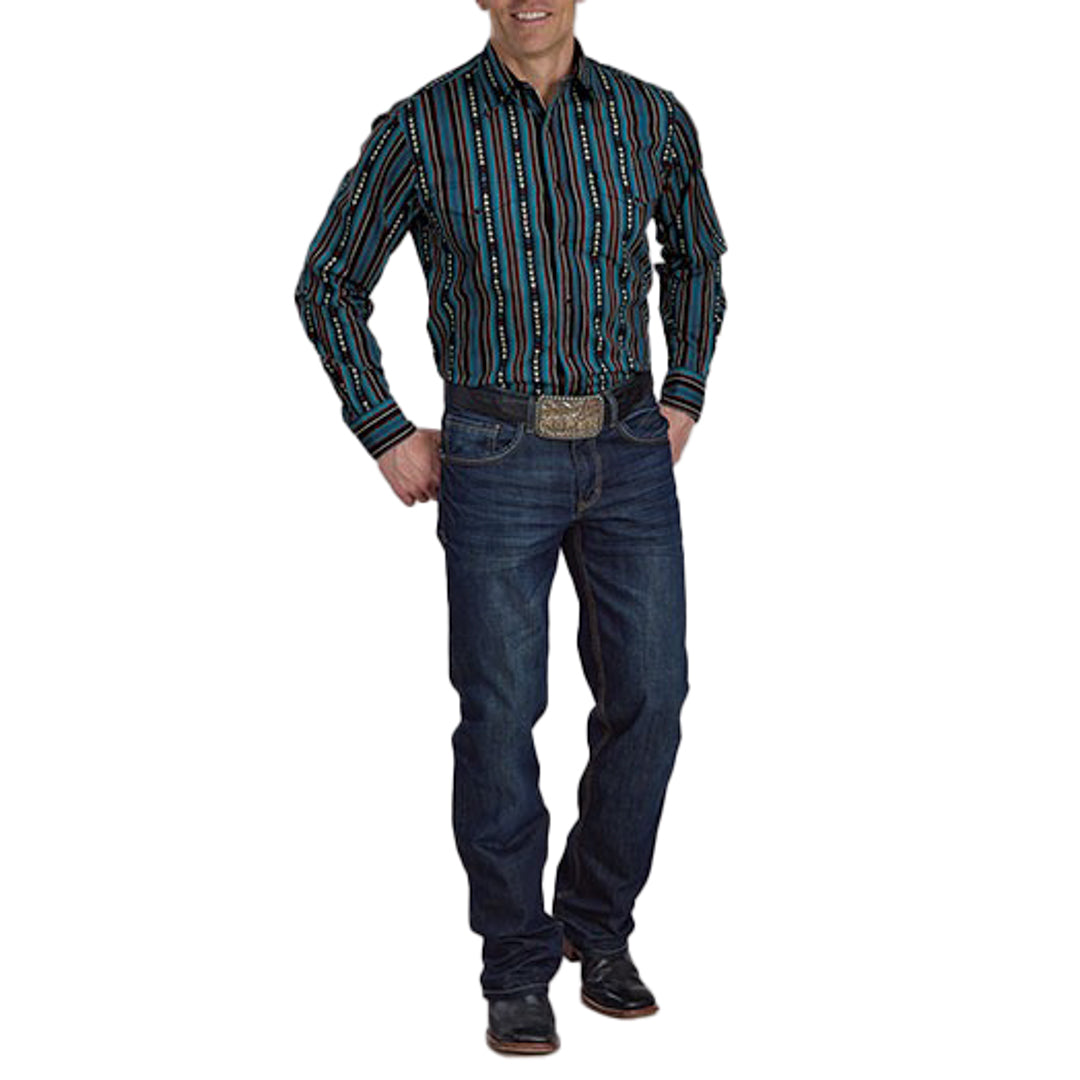 Roper Men's Vintage Collection Stripe Long Sleeve Snap Shirt