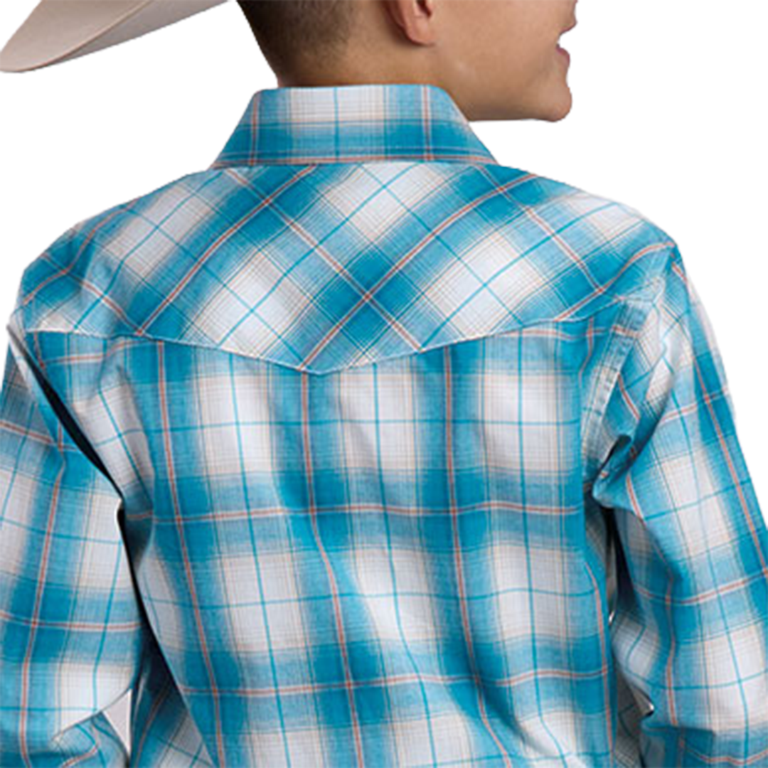 Chemise à manches longues à boutons-pression avec imprimé foulard aztèque pour garçons Roper