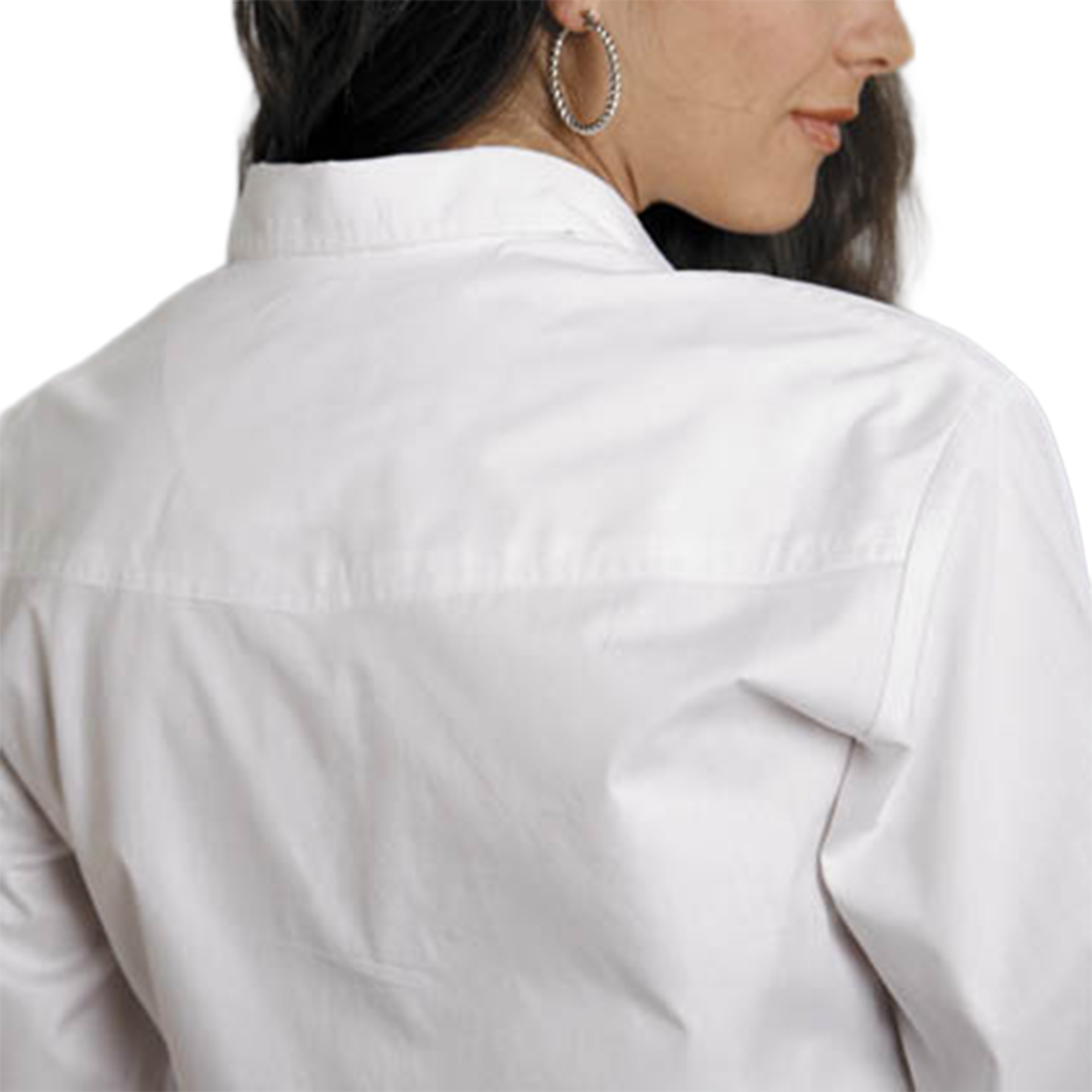 Roper Women's Solid Poplin Long Sleeve Snap Shirt