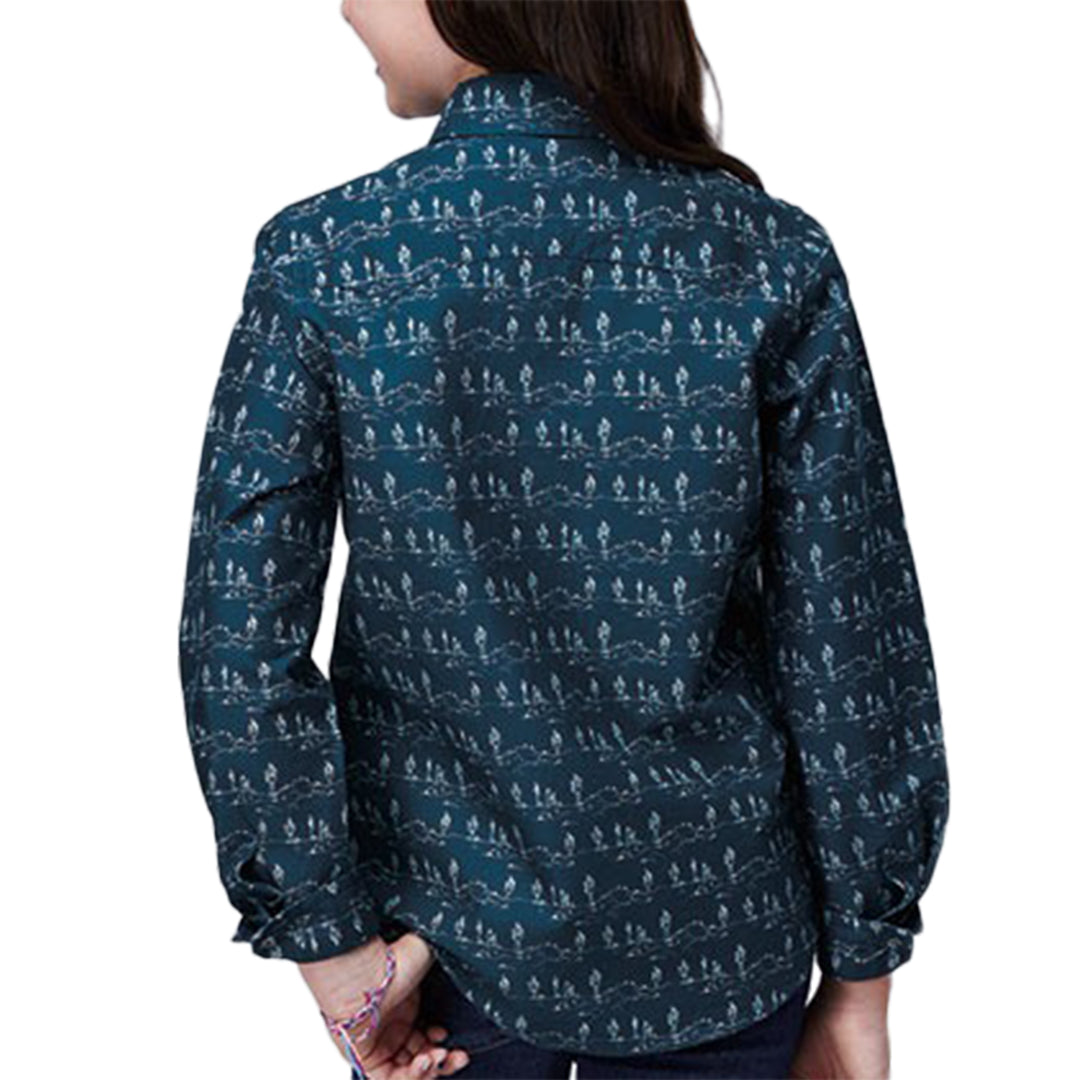 Chemise Western à manches longues à boutons-pression motif rayures désertiques Roper pour fille