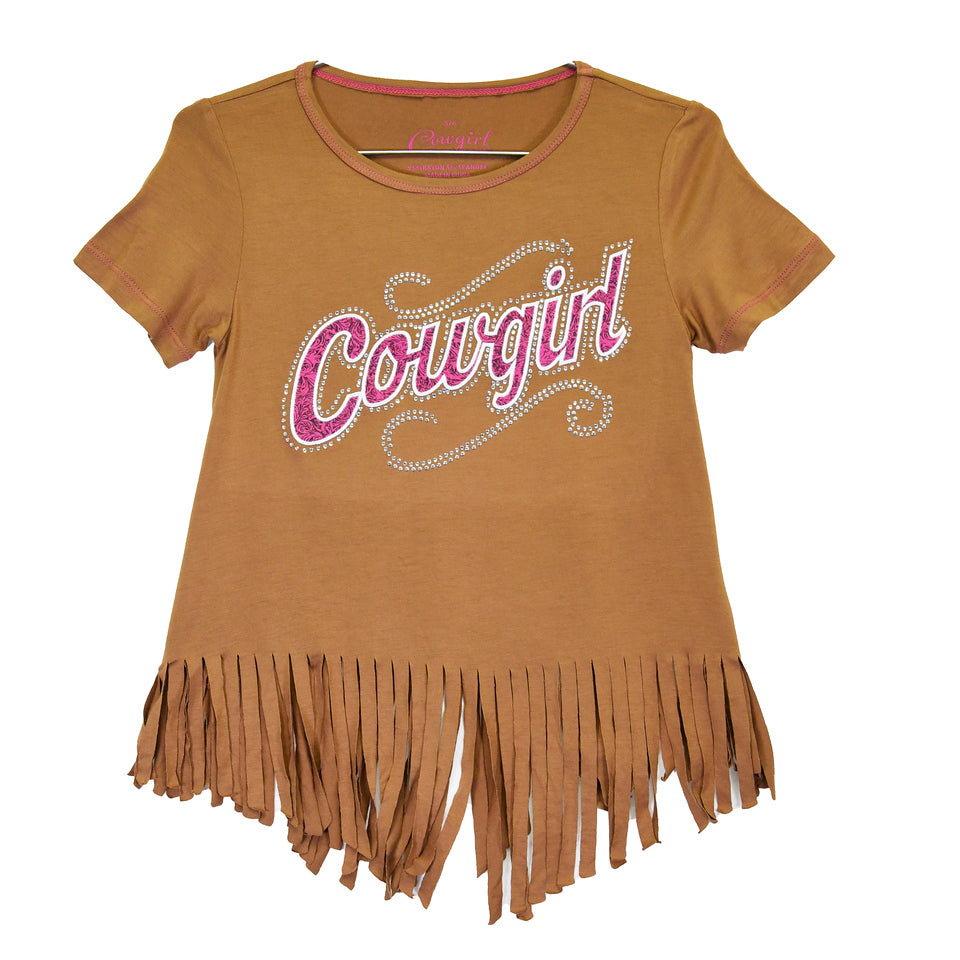 Cowgirl Hardware Toddler Girls' Embroidery and Fringes Short Sleeve T-Shirt