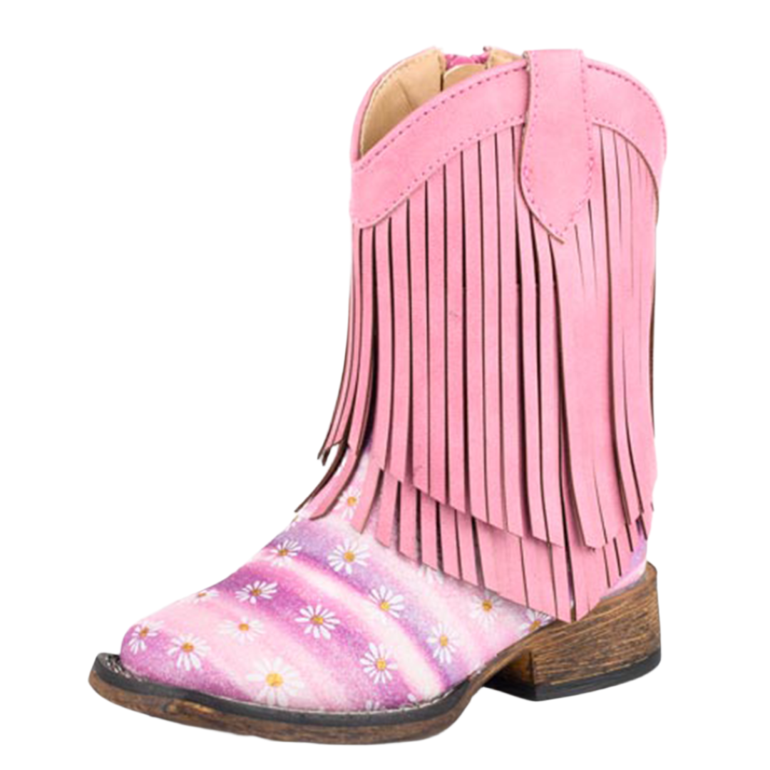 Roper Toddler Girls' Daisy And Fringe Cowgirl Boots