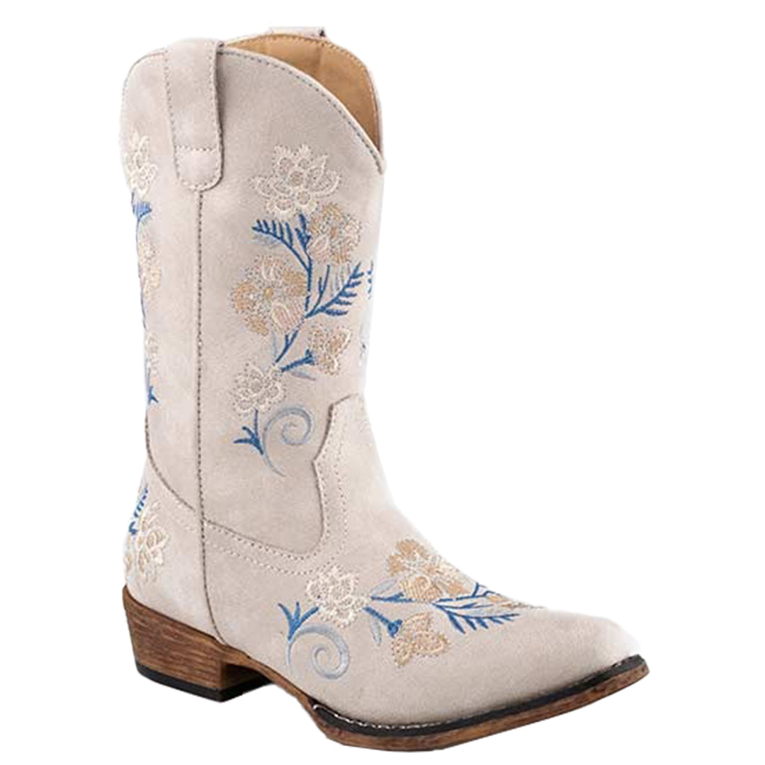 Bottes Western Riley Floral Blanches Roper pour Filles