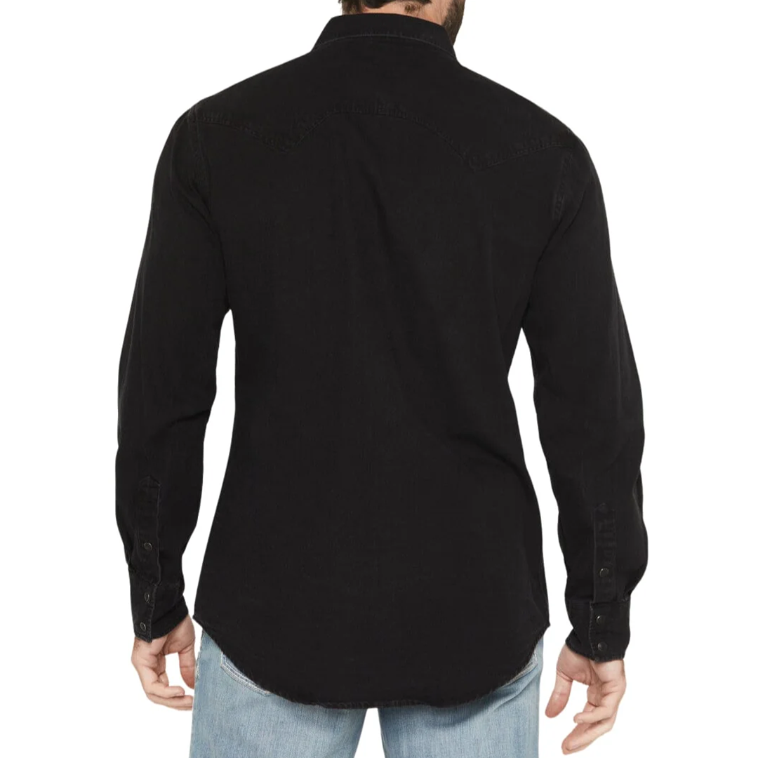 Rock & Roll Denim Men's Longhorn Embodied Long Sleeve Snap Shirt