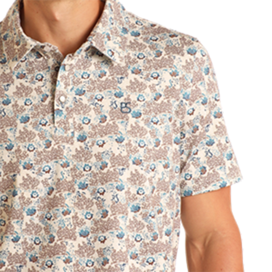 Polo Panhandle à boutons-pression et motif cachemire pour homme