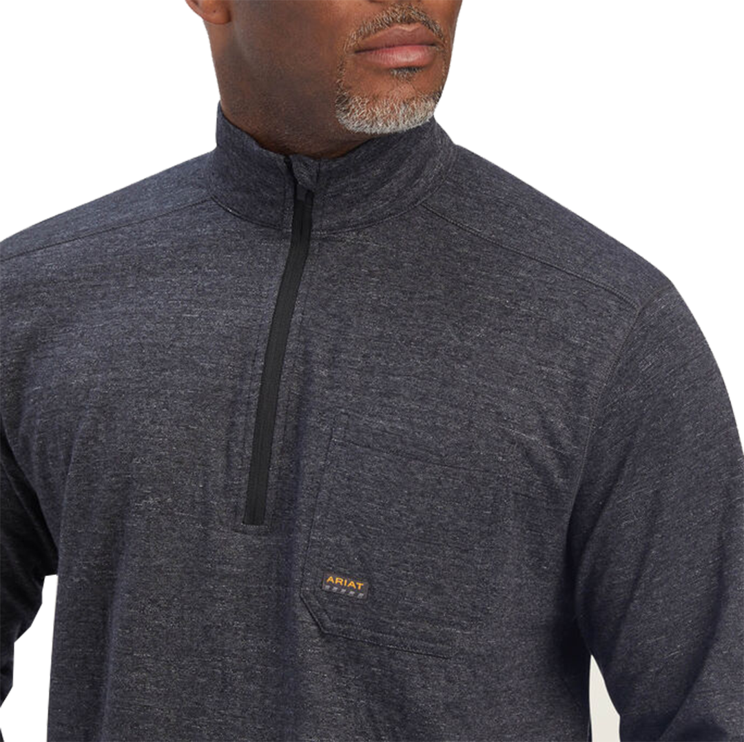 T-shirt à manches longues et col zippé 1/4 Ariat Rebar Foundation pour homme