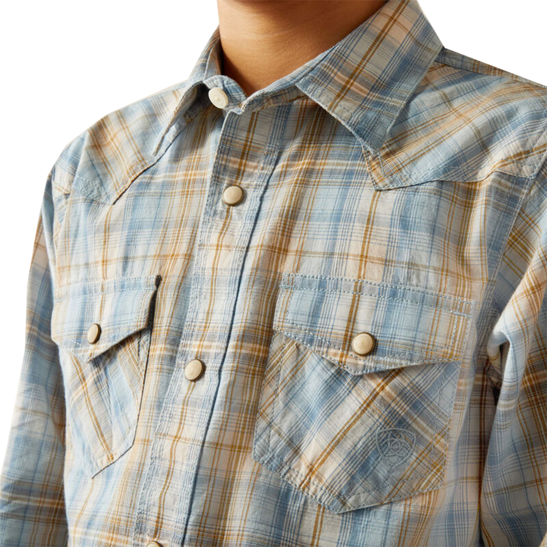 Chemise boutonnée à manches longues Ariat Retro Plaid Howe pour garçons