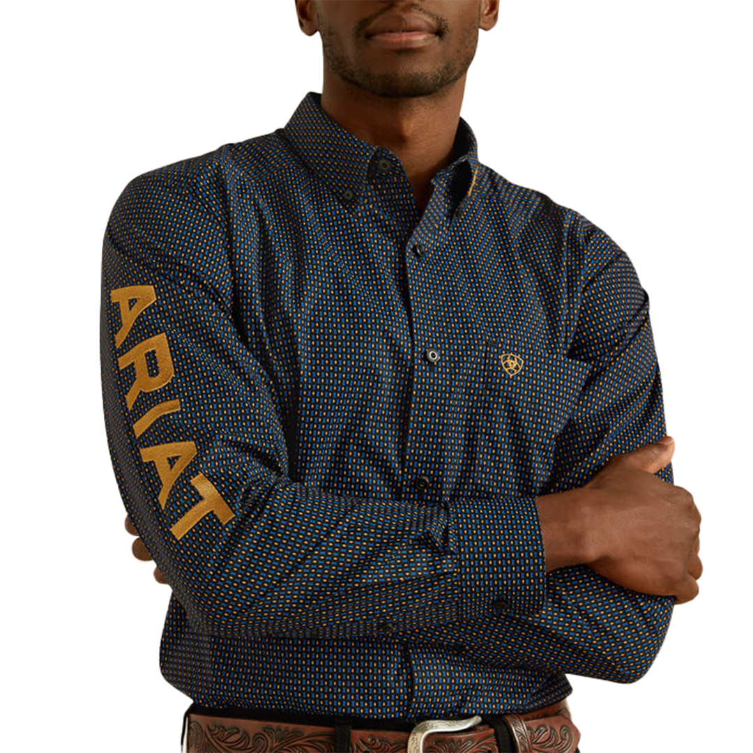Chemise boutonnée à manches longues avec logo Ariat pour homme