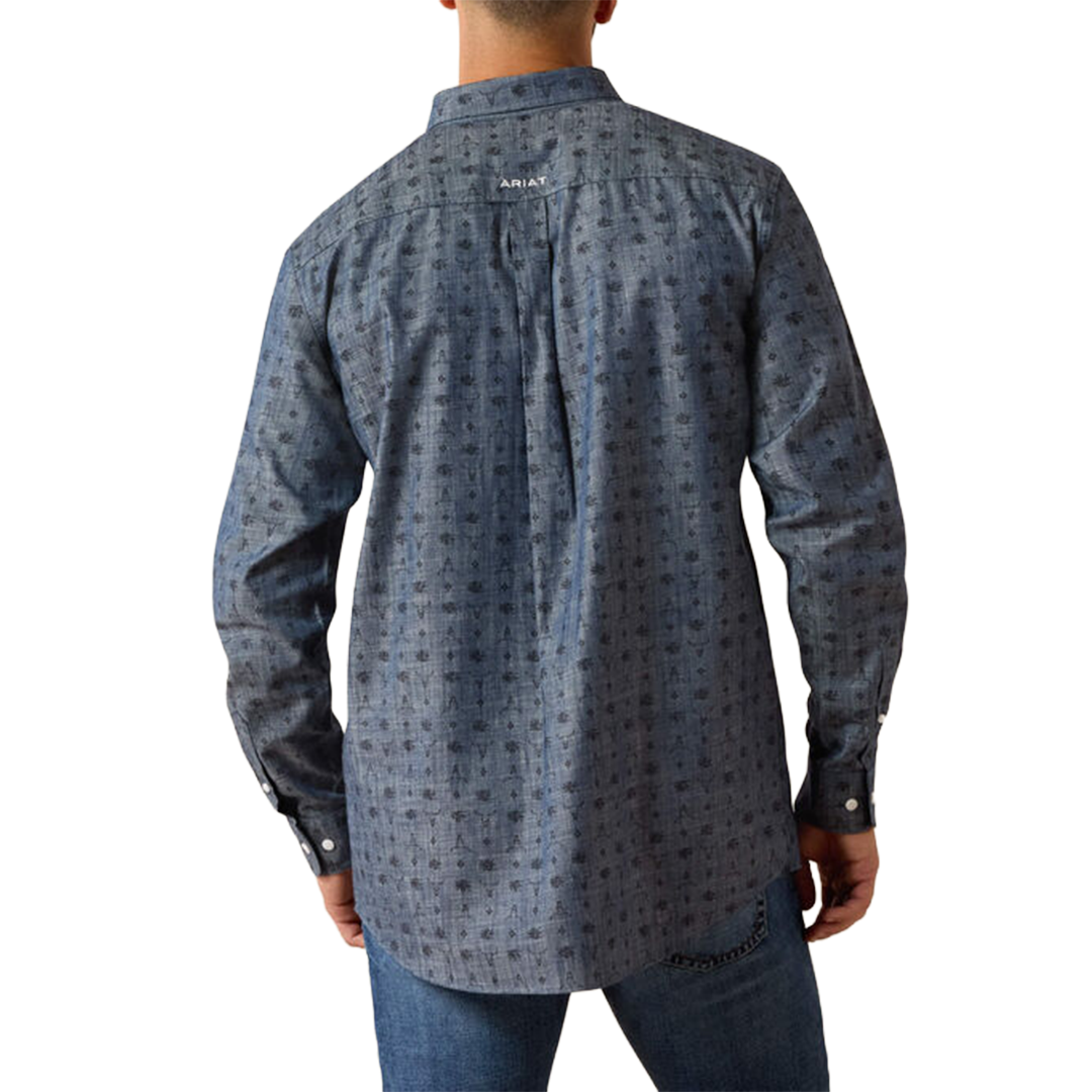Chemise boutonnée à manches longues avec logo Ariat pour homme