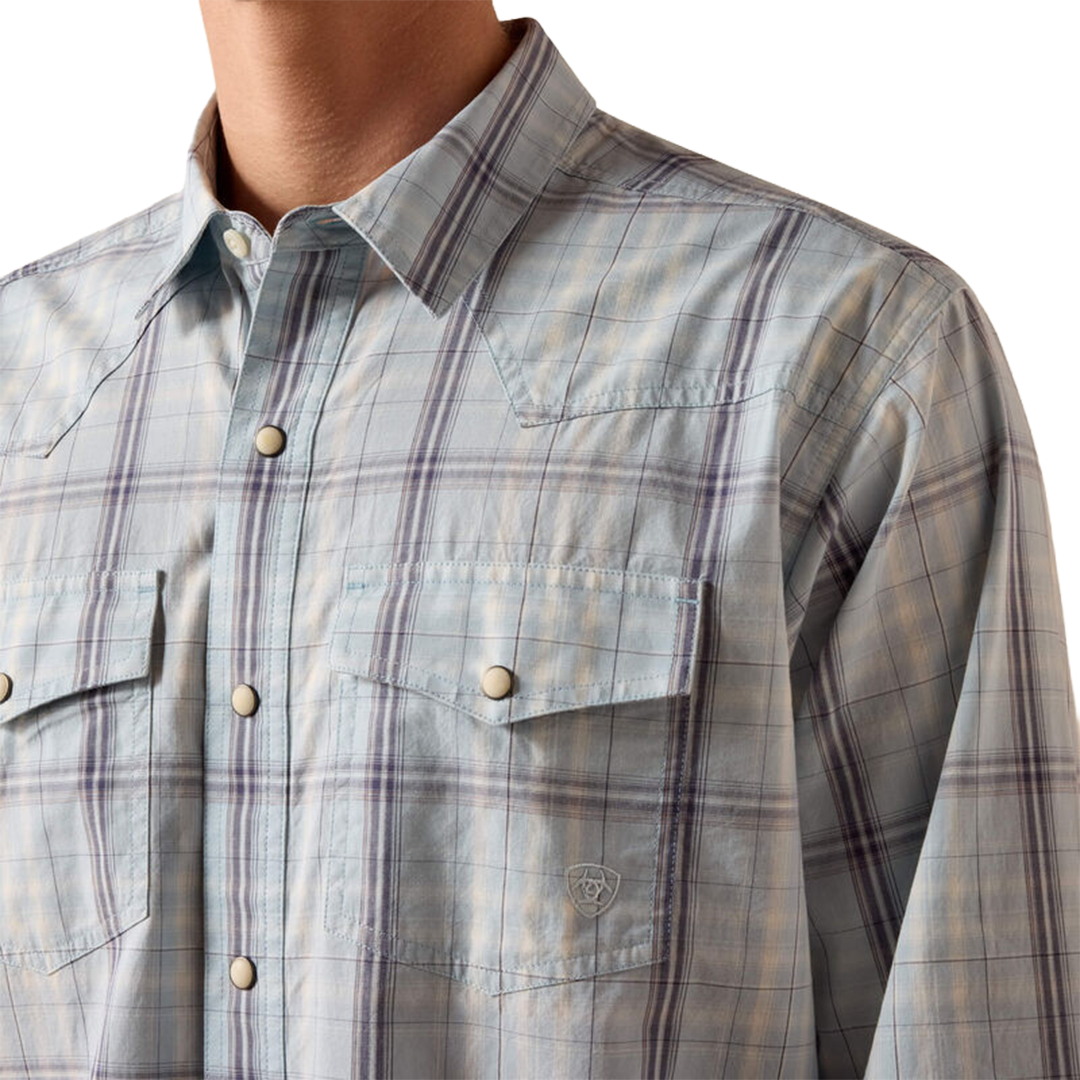 Ariat Men's Retro Fitted Plaid Long Sleeve Snap Shirt
