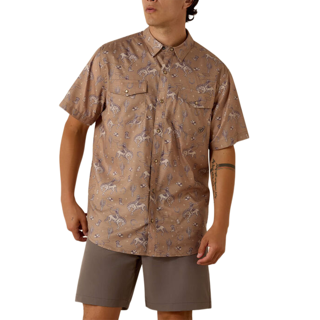 Ariat Men's Printed VentTEK Western Fitted Short Sleeve Snap Shirt