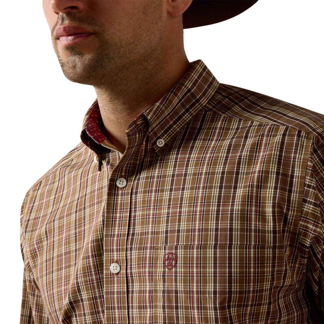 Chemise boutonnée à manches longues avec logo Ariat pour homme