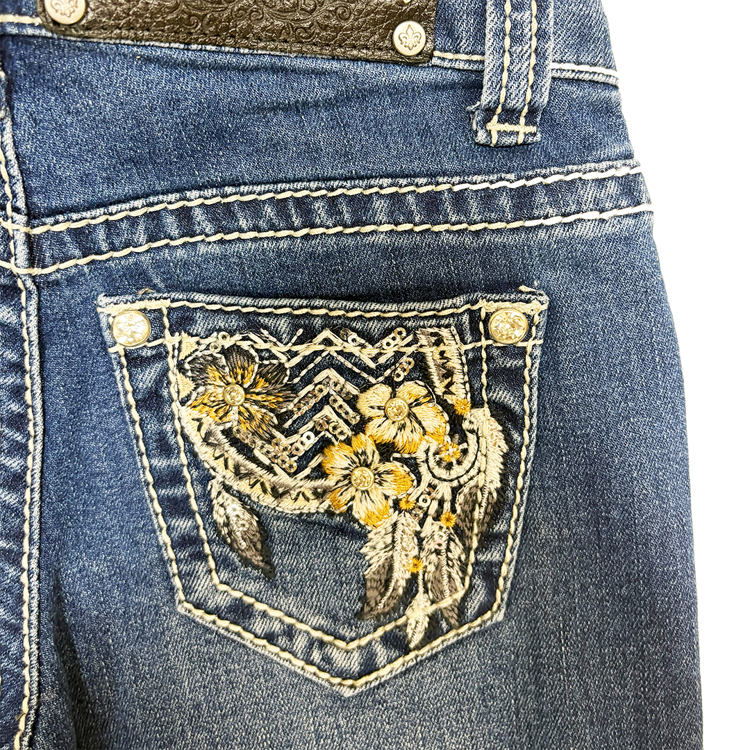 Rodeo Girl Girls' Dreamcatch Embroidery Bootcut Jeans