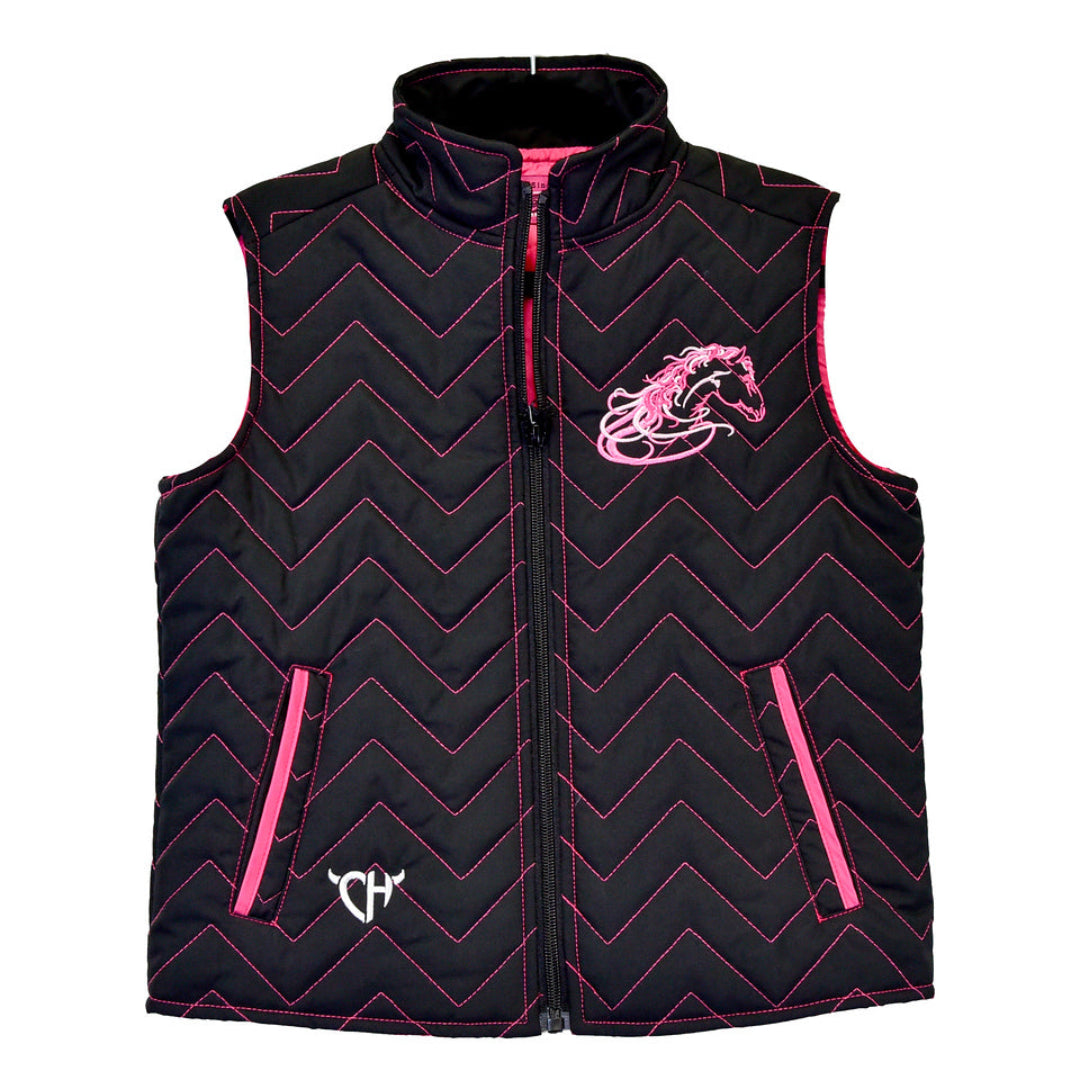 Cowgirl Hardware Girls' Swirl Pattern Quilted Vest