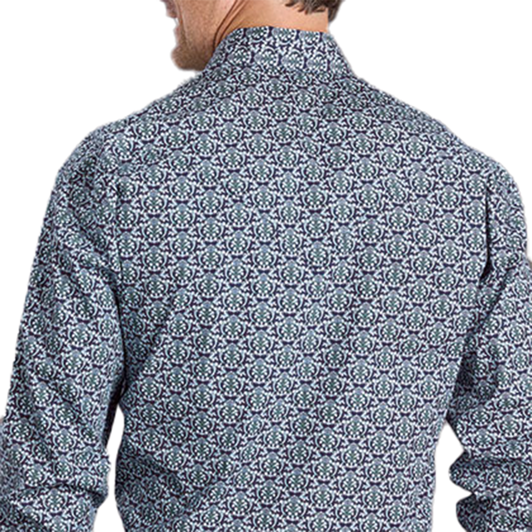 Chemise à manches longues à boutons-pression Stetson pour homme à imprimé médaillon