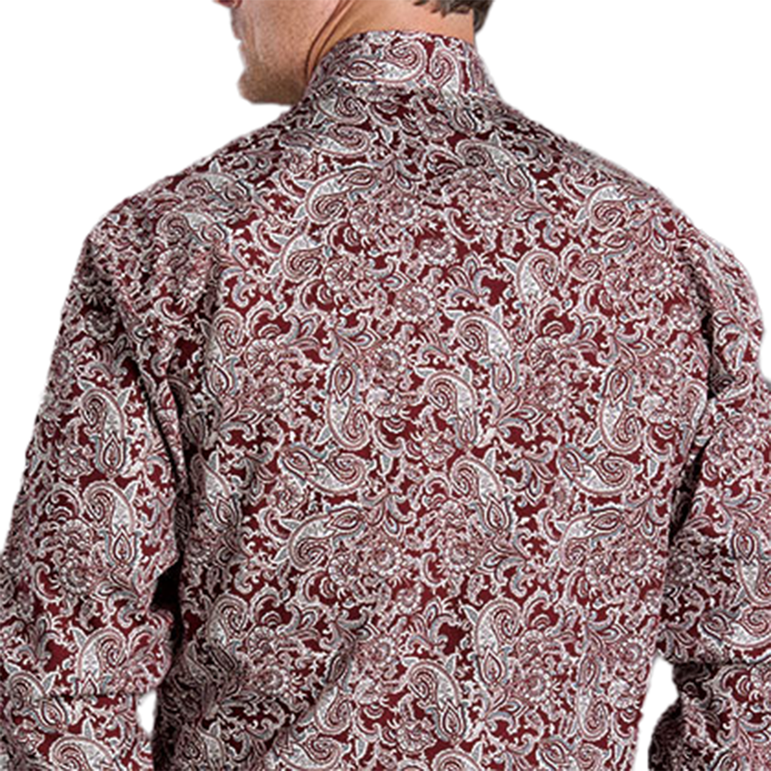 Chemise à manches longues à boutons-pression avec imprimé cachemire pour homme Stetson
