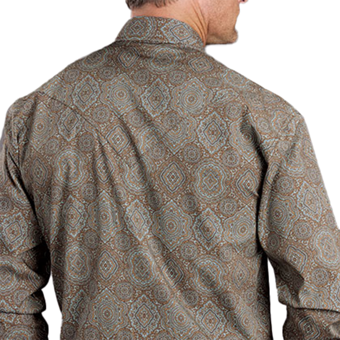 Chemise à manches longues à boutons-pression Stetson pour homme, imprimé cachemire