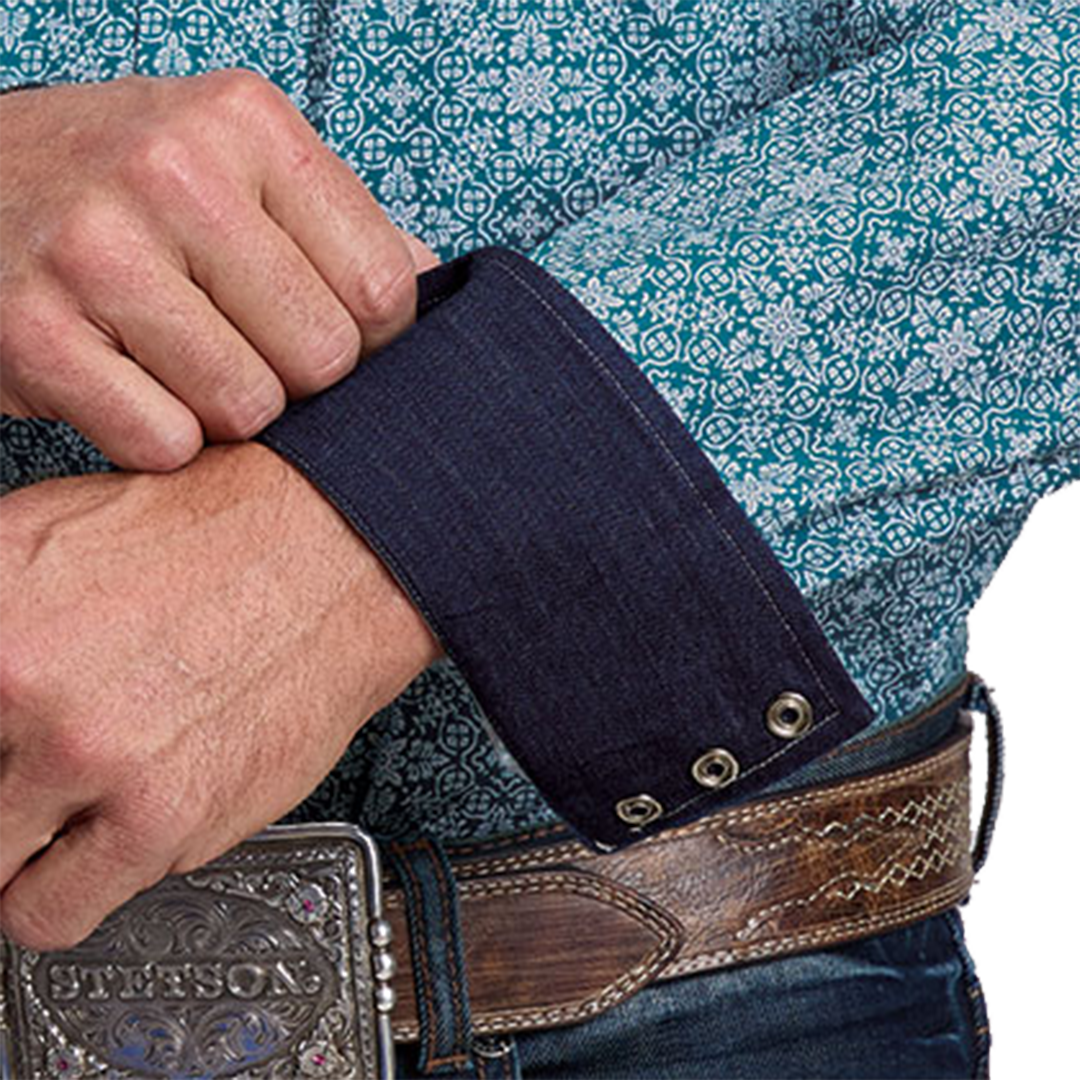 Stetson Men's Filigree Print Long Sleeve Snap Shirt