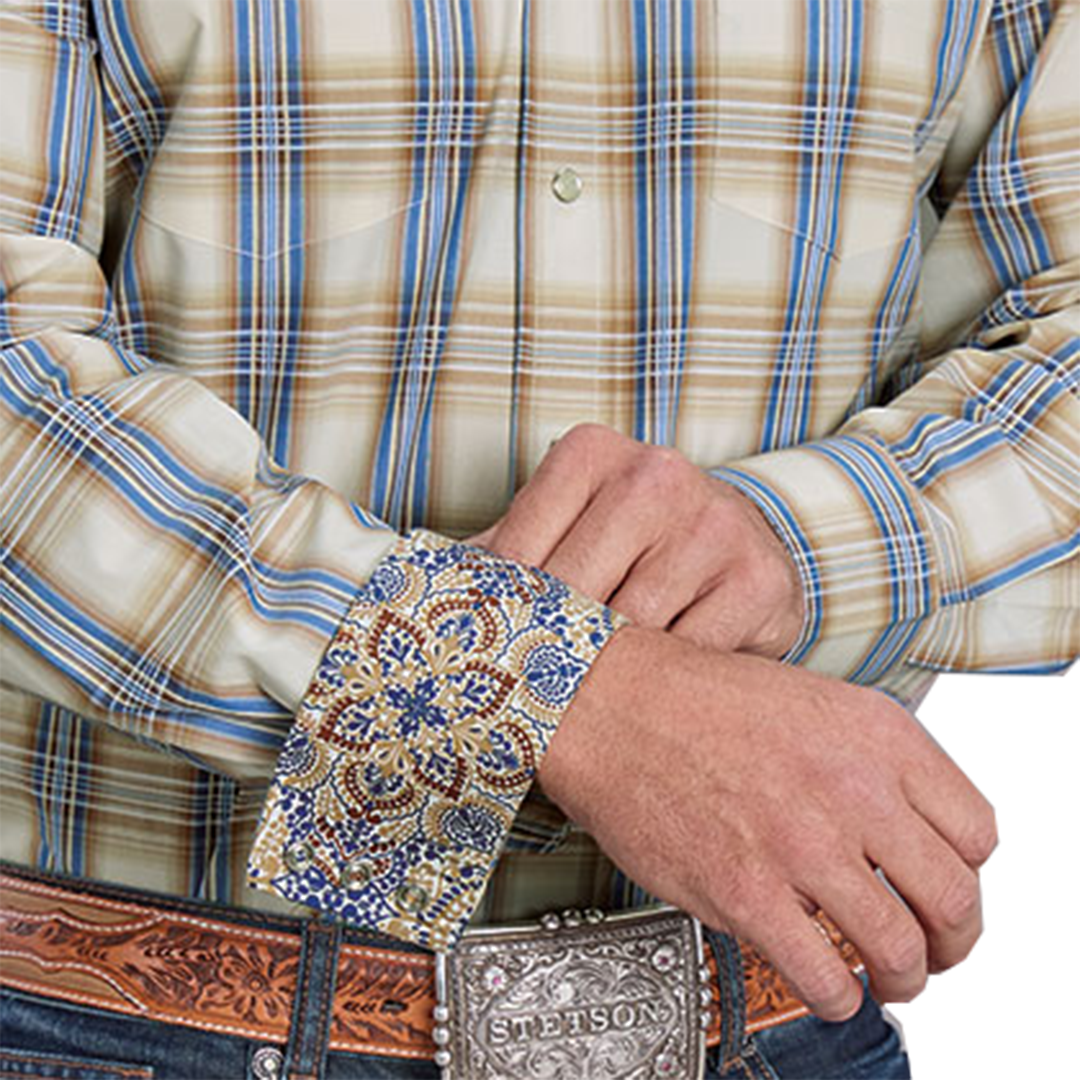 Stetson Men's Plaid Long Sleeve Snap Shirt