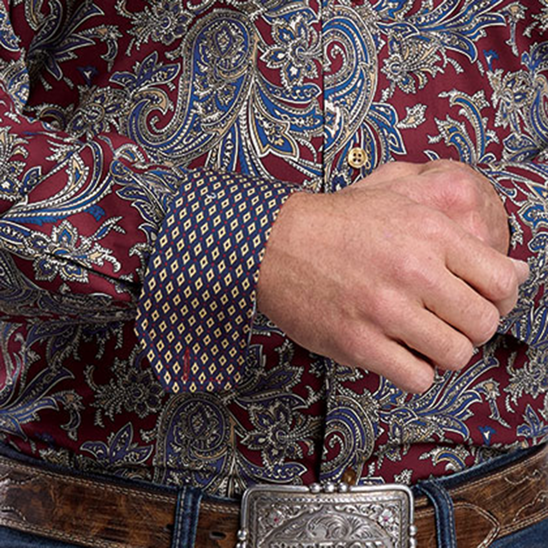 Stetson Men's Paisley Print Long Sleeve Button Shirt