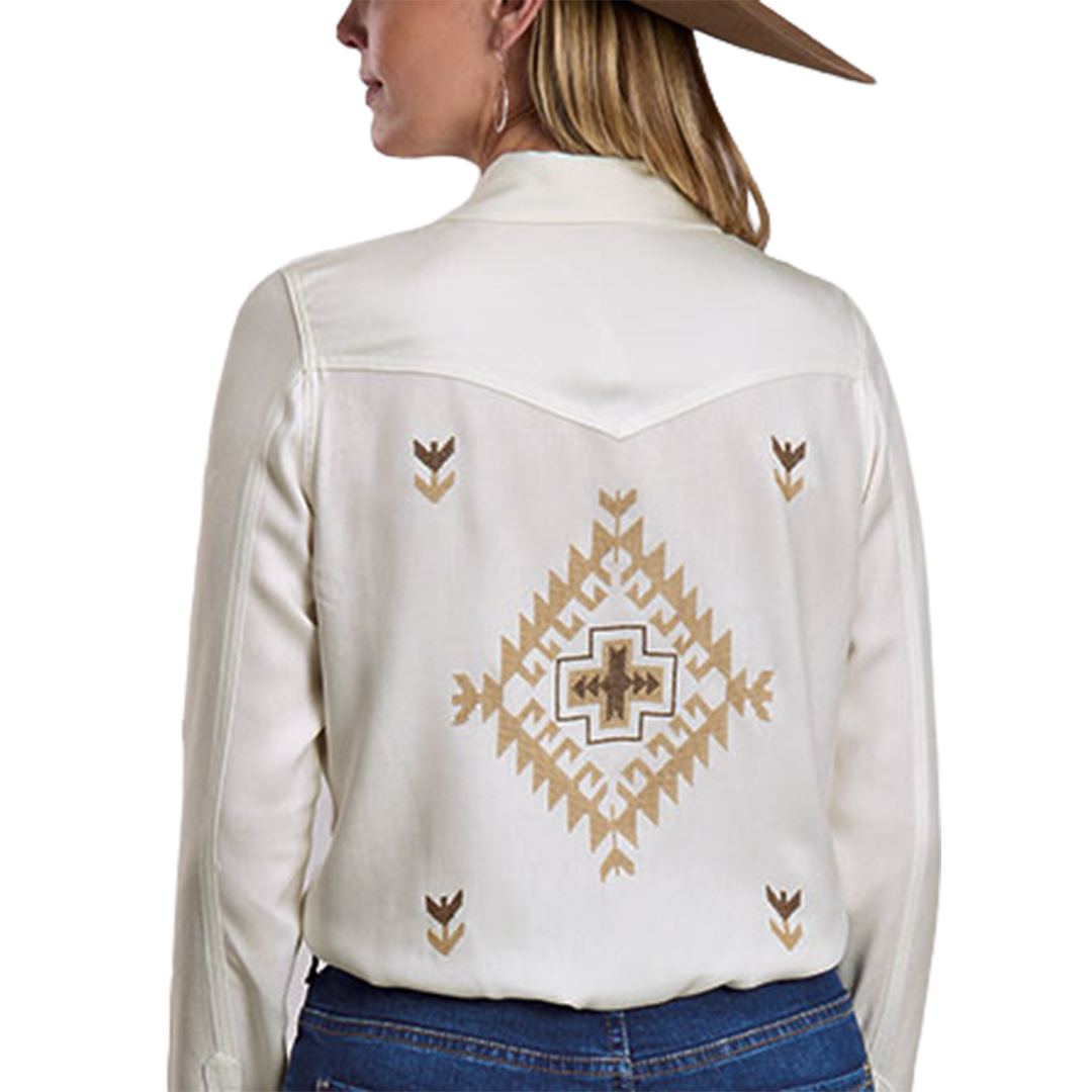 Chemise à manches longues et à boutons-pression brodée Stetson pour femme