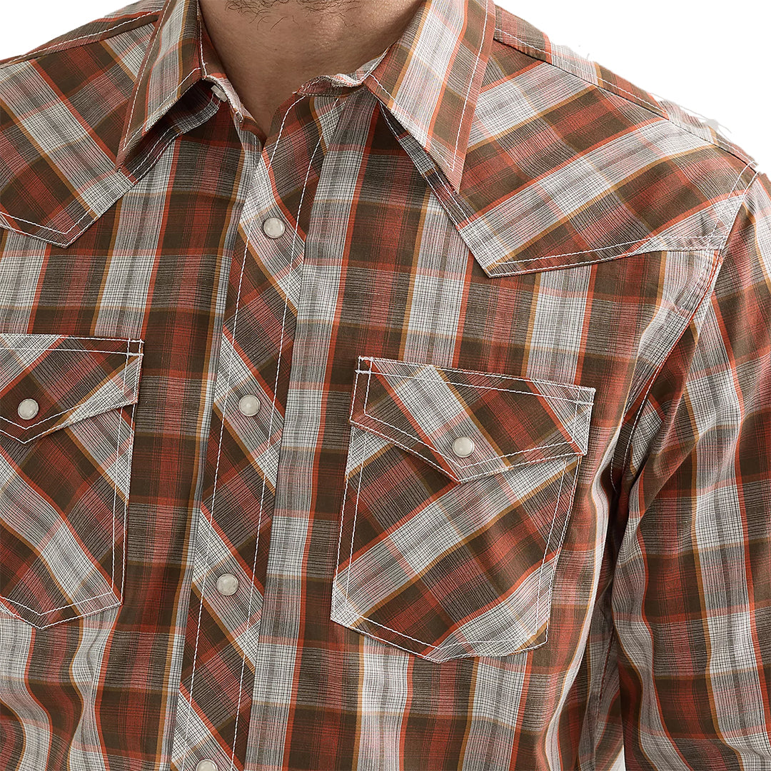 Chemise à manches longues avec boutons-pression Wrangler 20X Competition Advanced Comfort pour homme