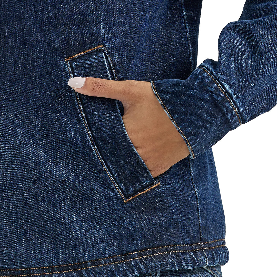 Wrangler Women's Western Sherpa Lined Denim Wrange Coat
