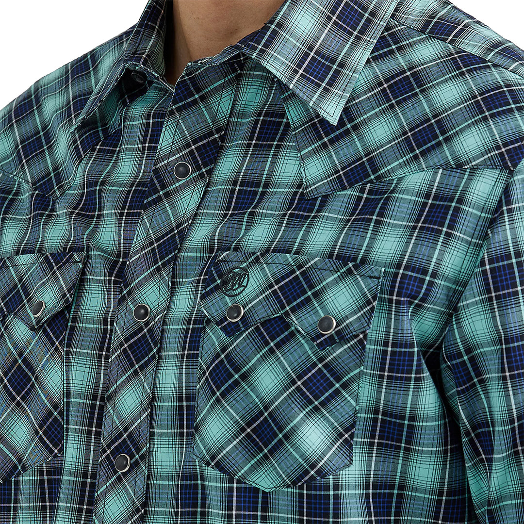 Chemise à manches longues à boutons-pression pour homme Wrangler Retro à carreaux