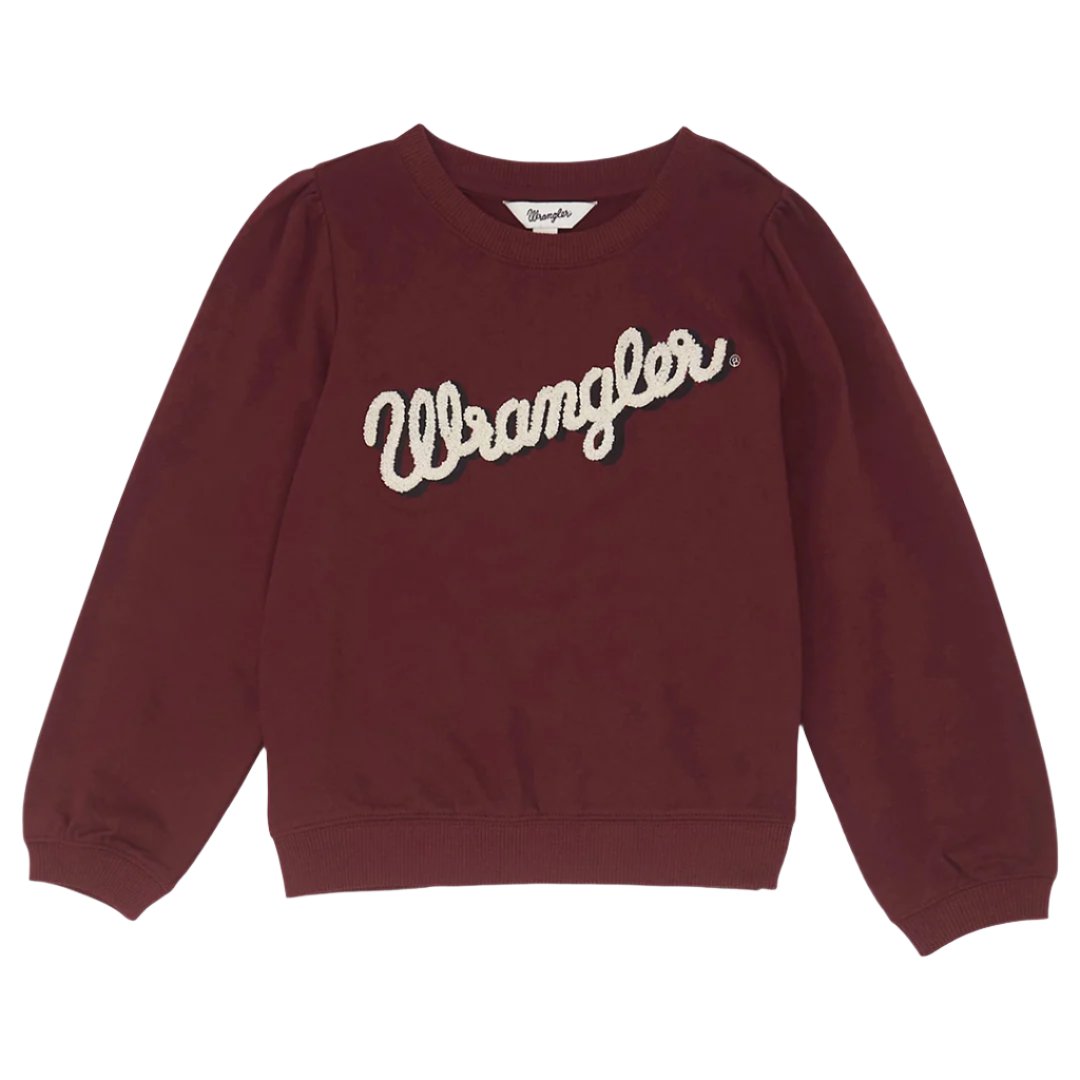 Chandail brodé à manches bouffantes Wrangler pour filles