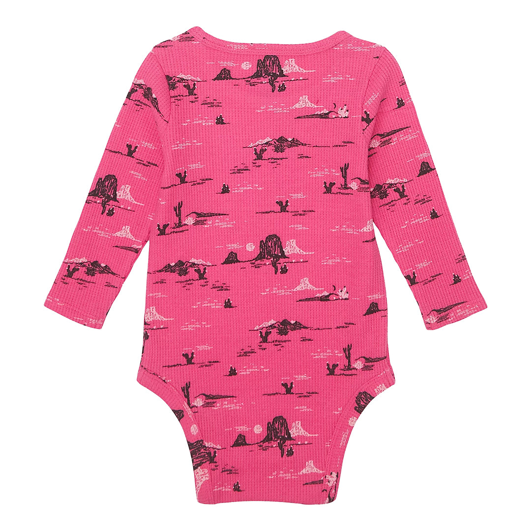 Wrangler Baby Girls' Logo Waffle Textured Bodysuit