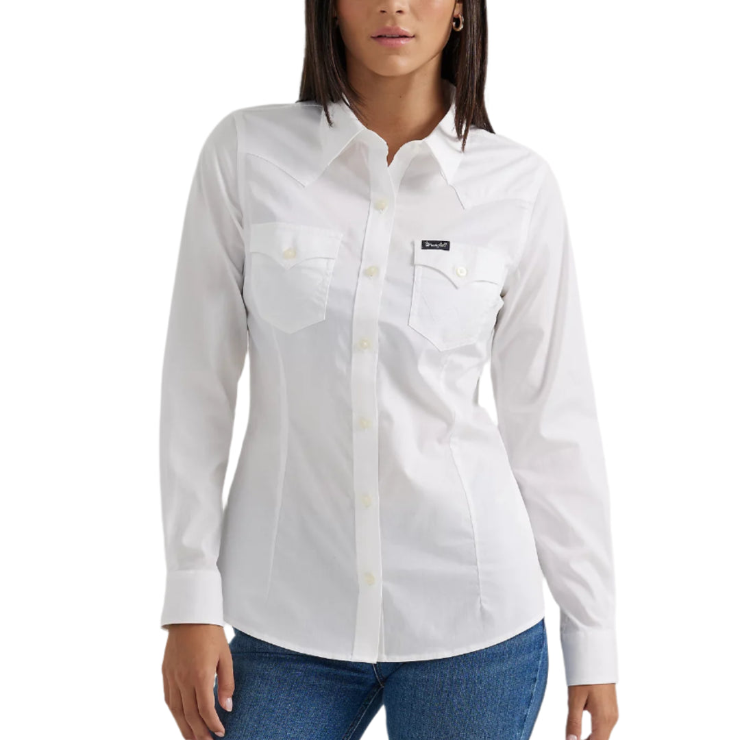 Chemise boutonnée à manches longues Western Wrangler pour femme