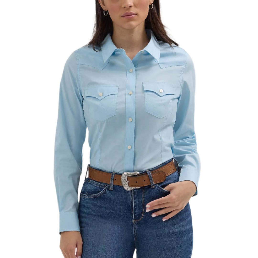 Wrangler Women's Western Long Sleeve Button Down Shirt