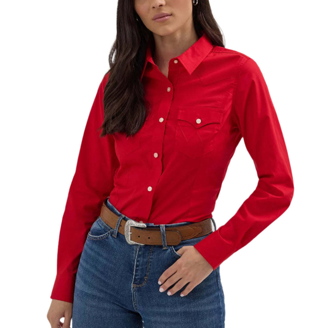 Chemise à manches longues boutonnée style western Wrangler pour femme