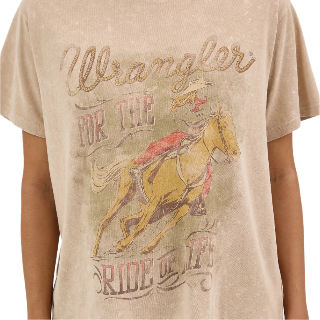 T-shirt Wrangler Girlfriend à motif Western pour femme